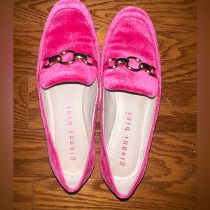 Gianni Bini Macen Two Belt Buckle Velvet Flat Loafers